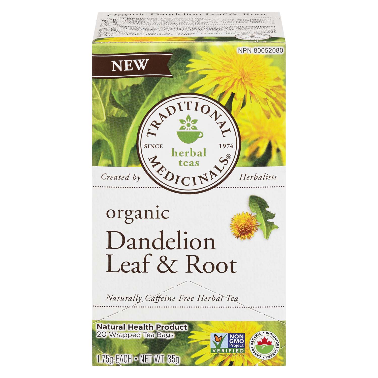 Traditional Medicinals Dandelion Leaf & Root Organic 20 Wrapped Tea ...