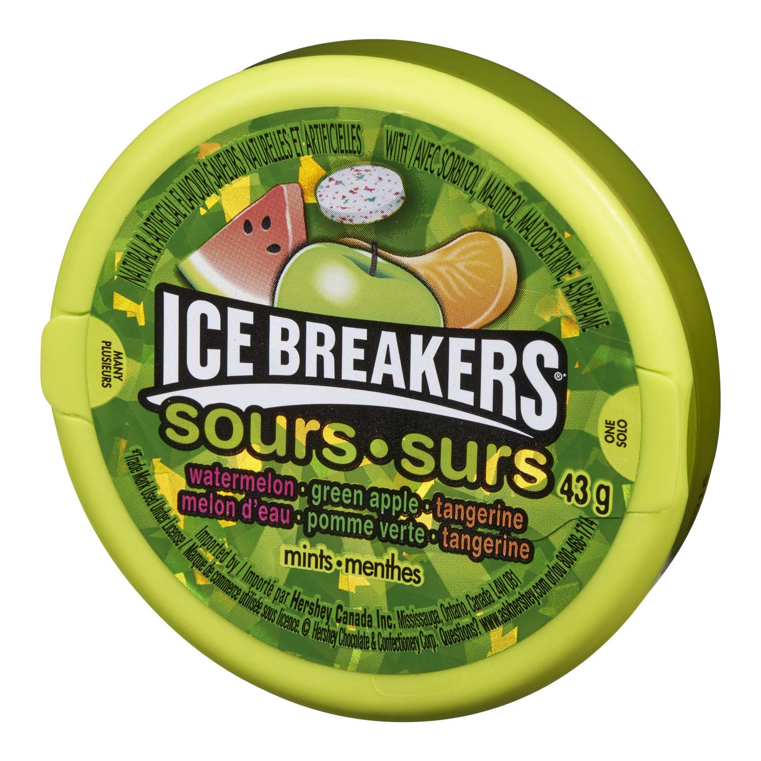 Ice Breakers Sours Mints Watermelon Green Apple Tangerine 43 g | Powell ...