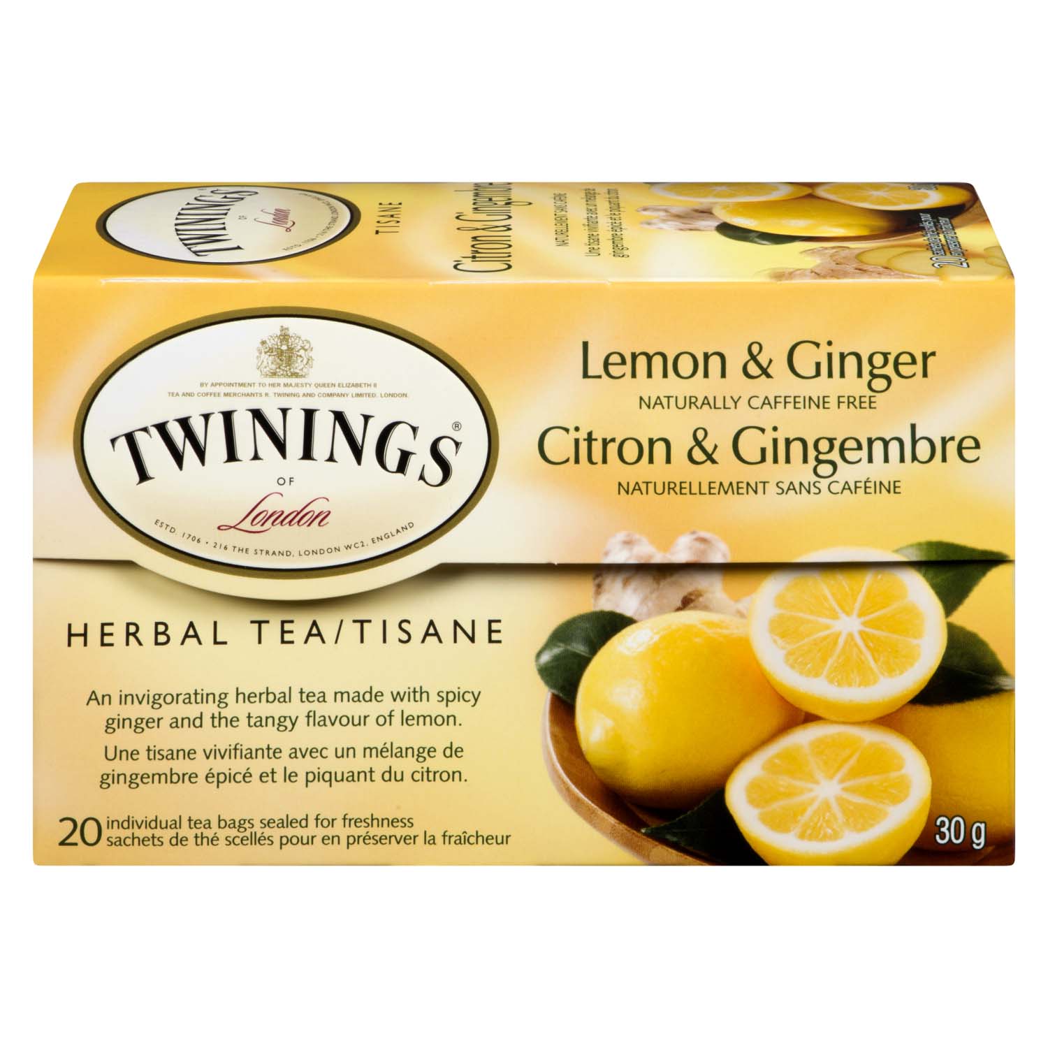 Twinings Of London Herbal Tea Lemon And Ginger 20 Tea Bags 30 G Powell