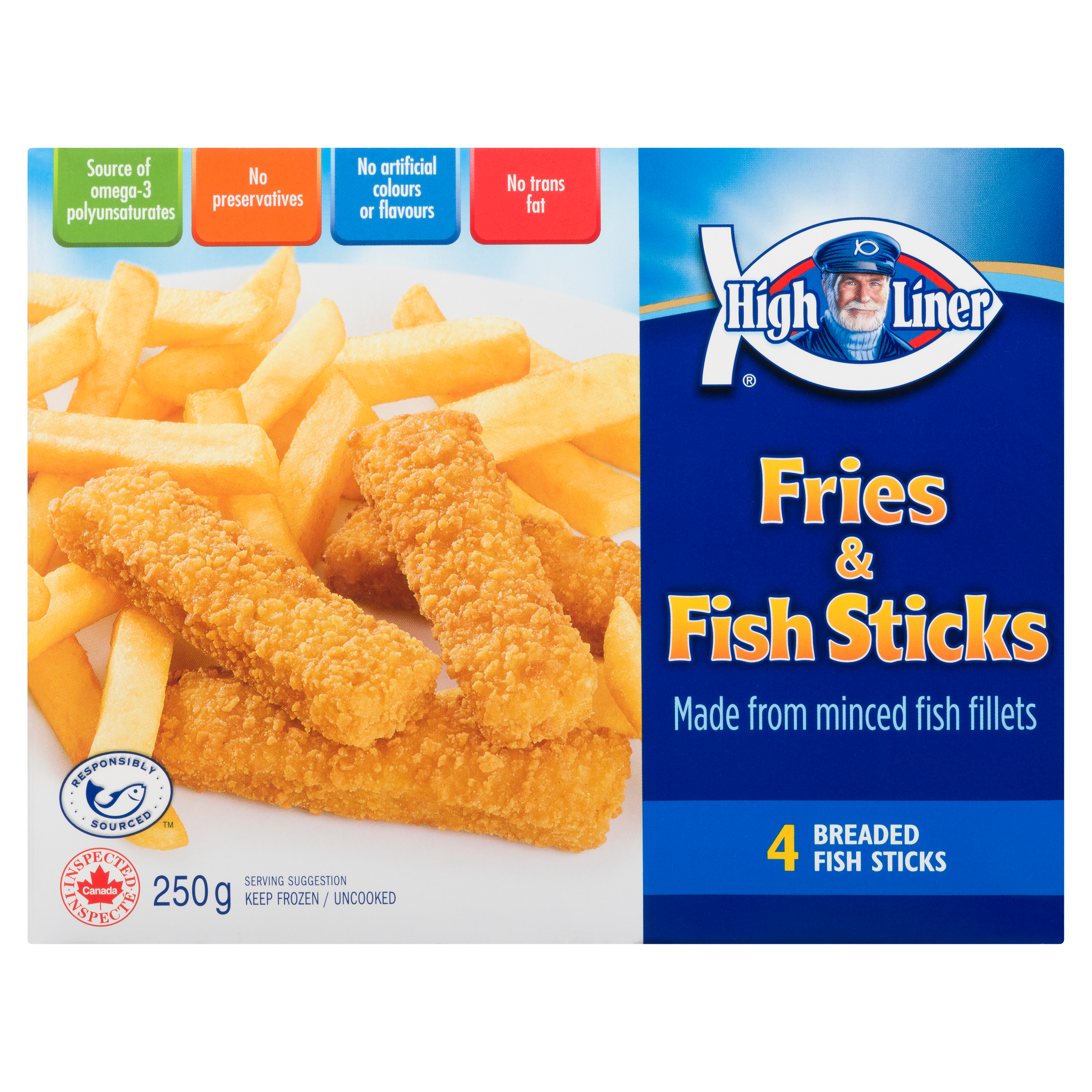 High Liner Fries & Fish Sticks 4 Breaded Fish Sticks 250 g